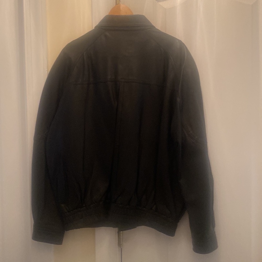Vintage ADLER Y2K Mens Black Leather Bomber Jacket M Medium $300 EUC lcsr - Picture 9 of 16